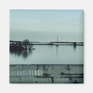 Imán Fotografía del Blues del río Huron por Willowcatde