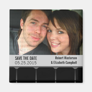 Imán Fotografía del cine Save the Date Magnet, gris