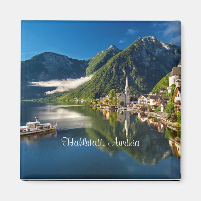 Imán Fotografía escénica de Hallstatt, Austria (Frente)
