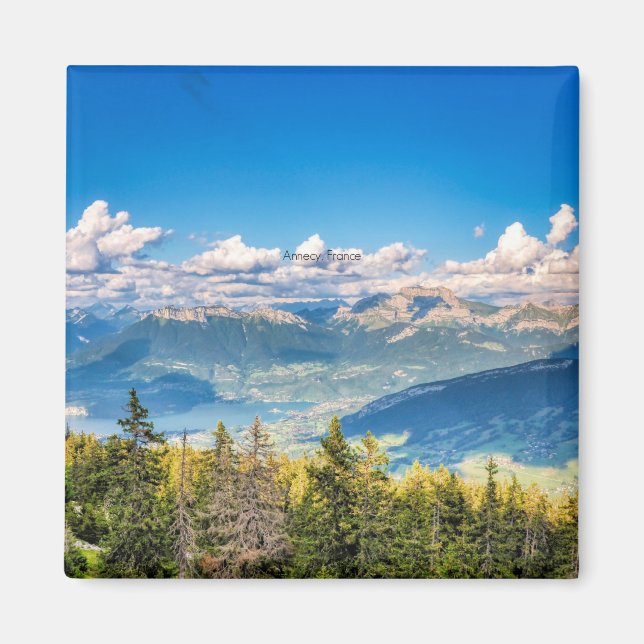 Imán Fotografía escénica de Semnoz, Annecy, Francia (Frente)