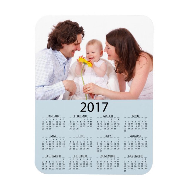Imán Fotografía familiar Perosnalizada 2017 Calendario  (Vertical)