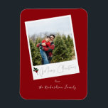 Imán Fotografía instantánea roja Merry Christmas Magnet<br><div class="desc">Envíe algunas Alegría de los Navidades que se pueden continuar durante todo el año en un refrigerador o superficie magnética con su Fotos Roja Instantánea Merry Christmas Magnet.</div>