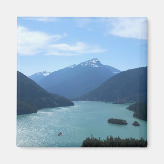 Imán Fotografía natural del estado de Diablo Lake Washi (Frente)