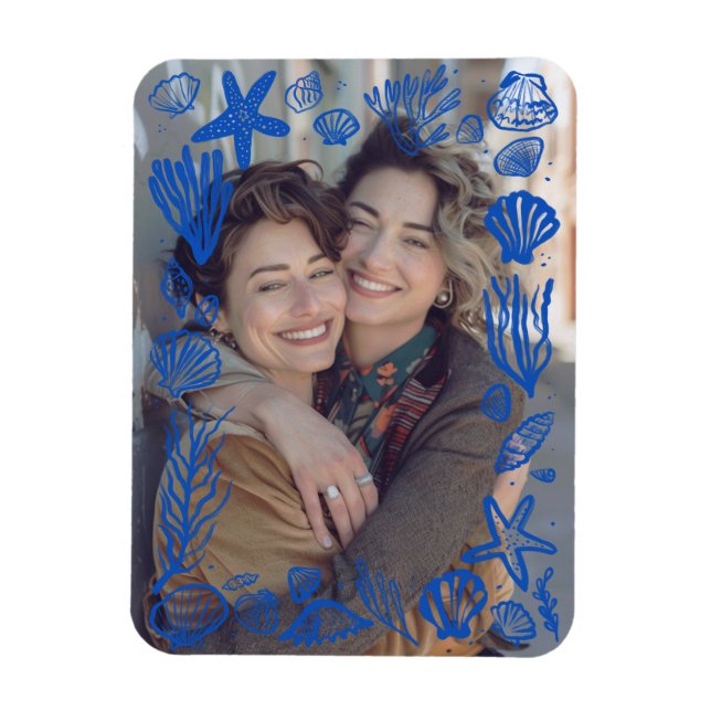 Imán Fotografía personalizada del marco de las mareas a (Vertical)