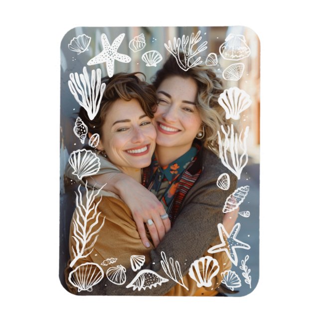 Imán Fotografía personalizada del marco de las mareas b (Vertical)