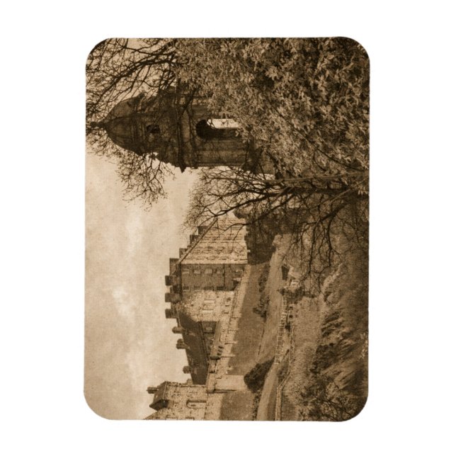 Imán Fotografía Sepia del Castillo de Edimburgo (Vertical)