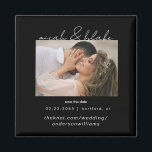 Imán Fotografía simple y elegante Boda negra salva la f<br><div class="desc">Foto contemporánea Boda de texto en blanco y negro Guardar el imán de fecha.</div>