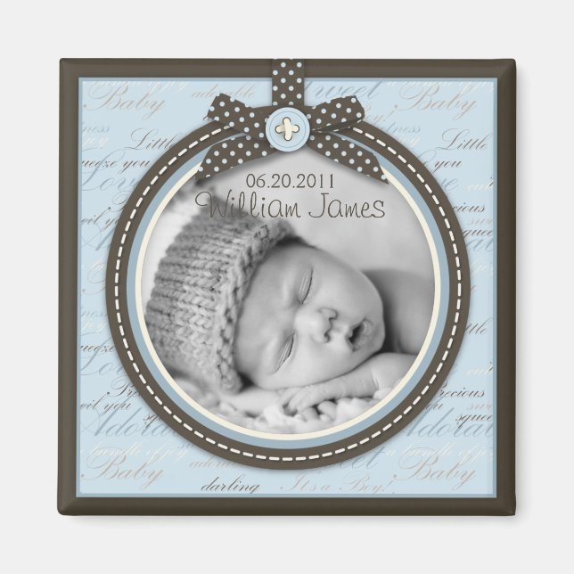 Imán fotográfico azul de los dedos de los pies ado (Frente)