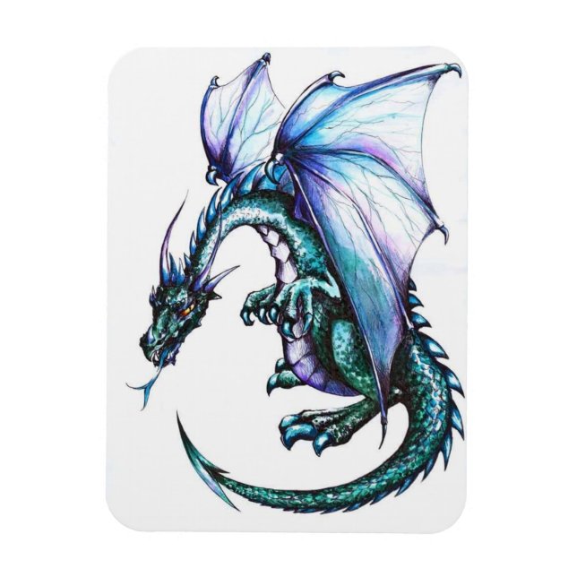 Imán fotográfico Blue Dragon 3"x4" (Vertical)