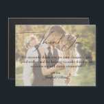 imán fotográfico boda de escritura a mano de agrad<br><div class="desc">elegantes gracias a un moderno y elegante imán de fotos boda</div>