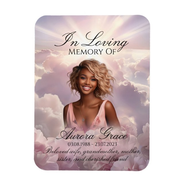 Imán fotográfico conmemorativo de recuerdo de flor (Vertical)