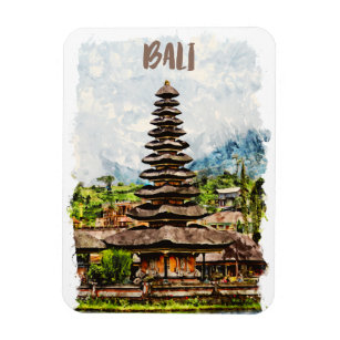Imán fotográfico de Bali Indonesia Ulun Danu Berat