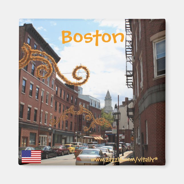 imán fotográfico de Boston Massachusetts (Frente)