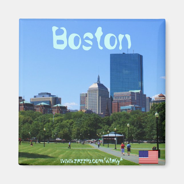 imán fotográfico de Boston Massachusetts (Frente)