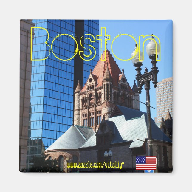 imán fotográfico de Boston Massachusetts (Frente)