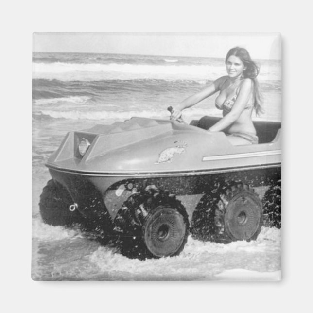 Imán fotográfico de chica de bikini (Frente)