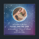 Imán fotográfico de constelación<br><div class="desc">Está escrito en las estrellas... estamos destinados a estar juntos. Guardar el imán de fecha único. (Shiny-sky-with-constellations-Background_891270.htm'>Diseñado por Freepik). El imán es fácil de personalizar con su redacción, tipo de letra, color de letra. ¿No es exactamente lo que buscas? Todos nuestros productos pueden ser personalizados diseñados para satisfacer sus necesidades...</div>