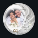 Imán fotográfico de diamantes a favor de la boda<br><div class="desc">Fotografía de la boda de los diamantes a favor del imán. Composición de imagen y ilustracion para elegante plantilla formal de boda, aniversario o partido de compromiso El texto es completamente personalizable. Añade tu información o cámbiala por completo. Seleccione una fuente y un color diferentes. La plantilla se puede utilizar...</div>