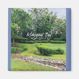 Imán fotográfico de la bahía de Mahogany, Roatan,