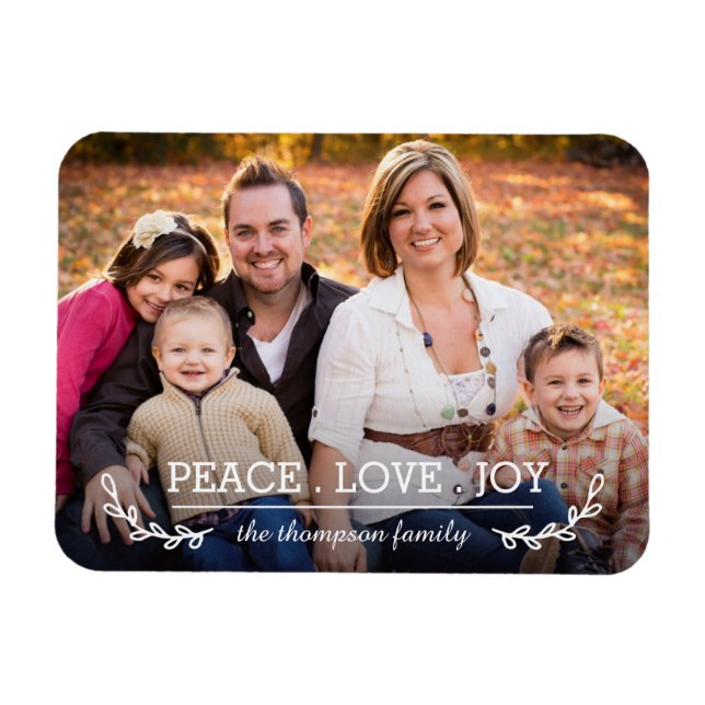 Imán fotográfico de la familia Love & Joy (Horizontal)