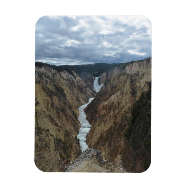 Imán fotográfico de las cataratas de Yellowstone (Vertical)