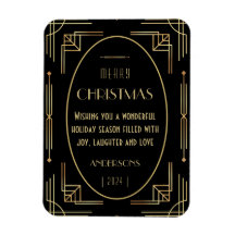 Imán fotográfico de Navidades Art Deco