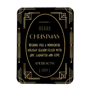 Imán fotográfico de Navidades Art Deco