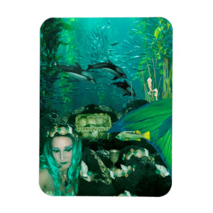 Imán fotográfico de tesoros submarinos de Sirena