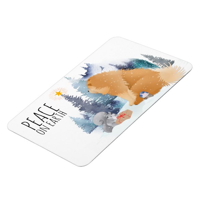 Imán fotográfico de vacaciones de perros PEACE Cho (Lado Izquierdo)