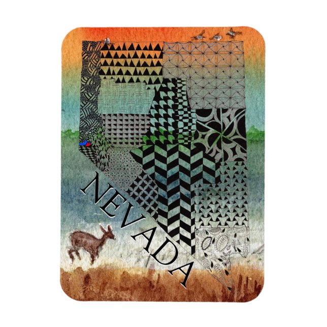 Imán fotográfico del estado del desierto de Nevada (Vertical)