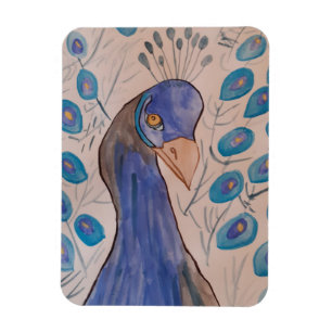 Imán fotográfico flexible azul pavo real