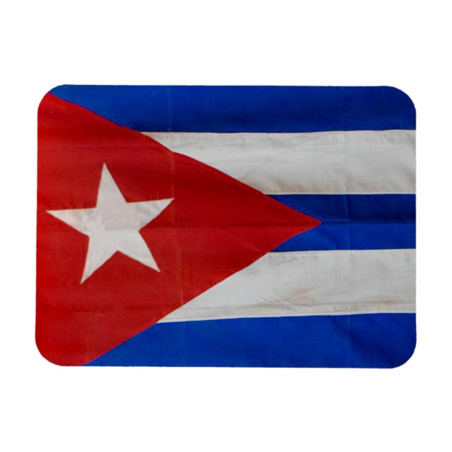 Imán fotográfico flexible con bandera cubana (Horizontal)