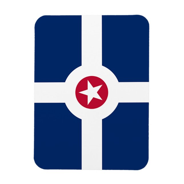 Imán fotográfico flexible con bandera de Indianápo (Vertical)