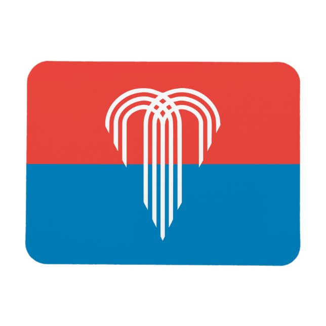 Imán fotográfico flexible con bandera de Kansas Ci (Horizontal)