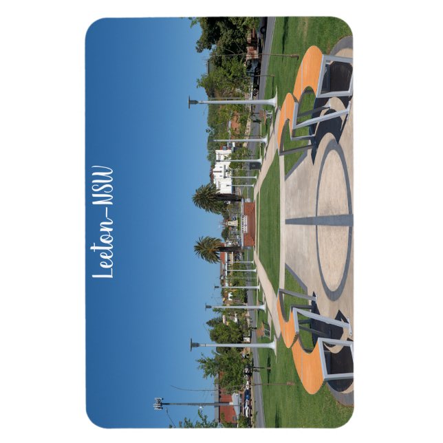 Imán fotográfico flexible con foto de Leeton (Vertical)