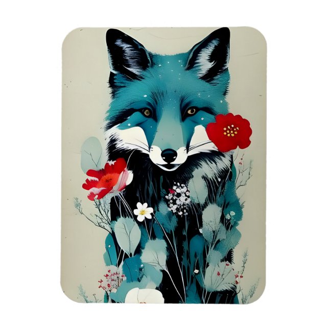 Imán fotográfico flexible de Blue Fox (Vertical)