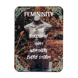Imán fotográfico flexible de feminidad con bosque