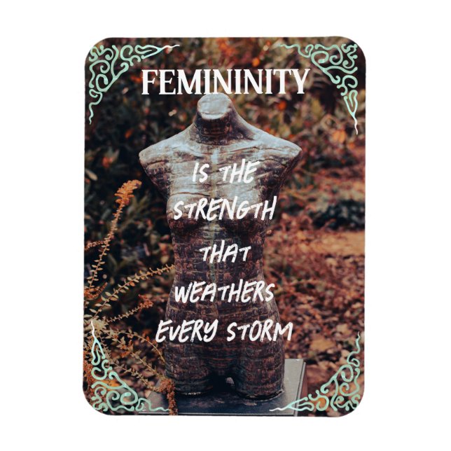 Imán fotográfico flexible de feminidad con bosque (Vertical)