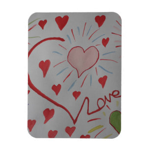 Imán fotográfico flexible de los corazones de am