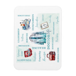 Imán fotográfico flexible de vida de médica