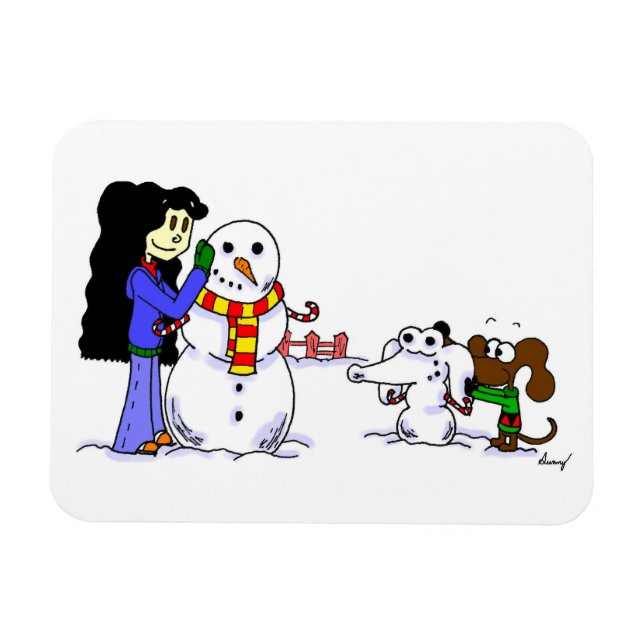 Imán fotográfico flexible Midge Snowman - Personal (Horizontal)