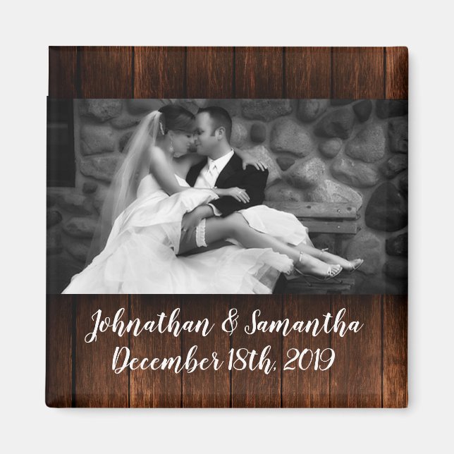 Imán fotográfico personalizado Barn Wood Country R (Frente)