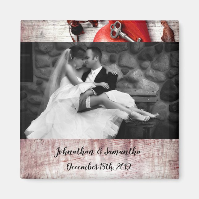 Imán fotográfico personalizado País Clave de mader (Frente)