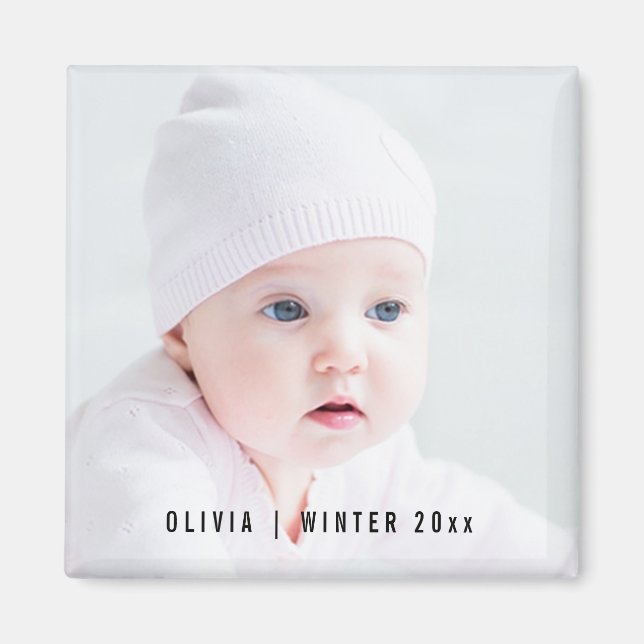 Imán fotográfico personalizado | Superposición de  (Frente)