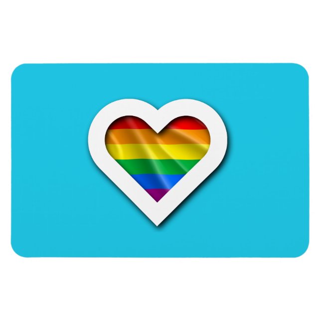 Imán fotográfico rectangular Verde azulado persona (Horizontal)