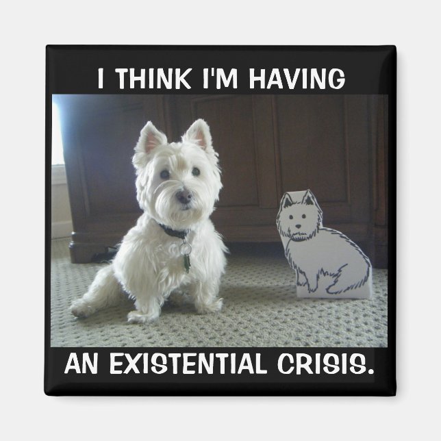 Imán fotográfico Twin Westies (Frente)