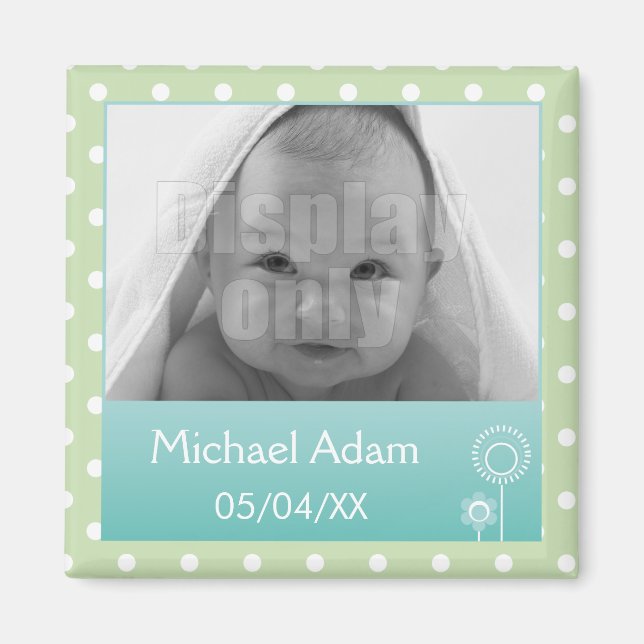 Imán fotográfico verde (Frente)