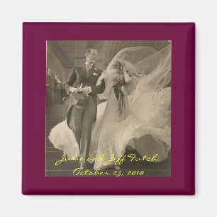 imán fotográfico vintage-boda