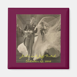 imán fotográfico vintage-boda
