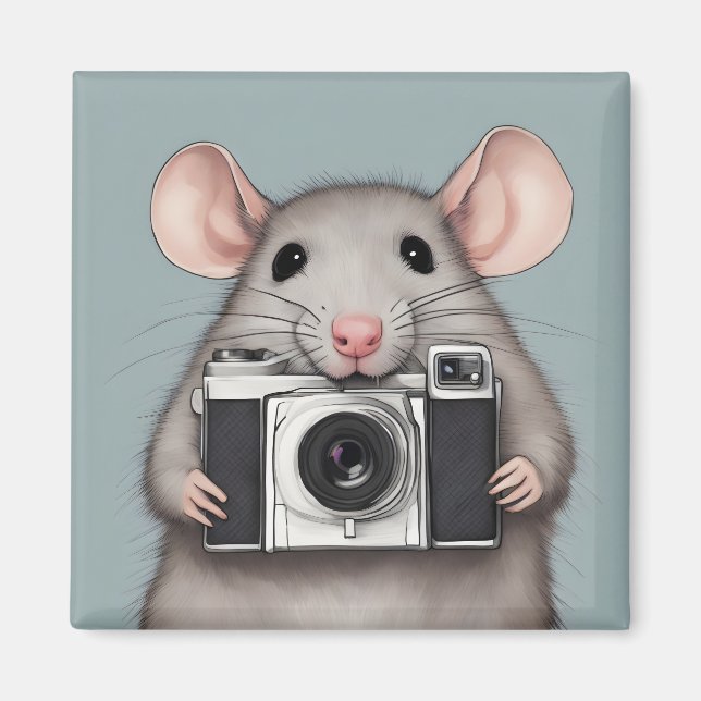 Imán Fotógrafo de Cute Rat (Frente)